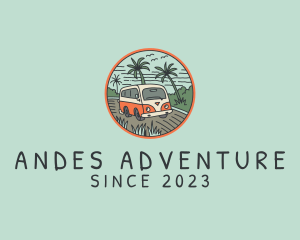 Camper Van Holiday Trip logo design