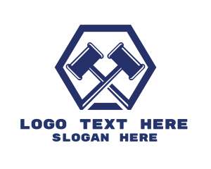 Blue Gavels Hexagon Logo