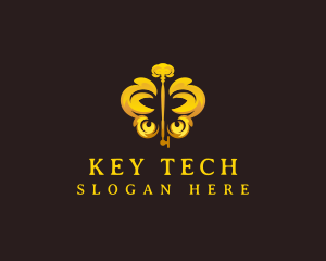 Antique Butterfly Key logo design