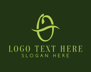 Vegetarian - Green Swoosh O logo design