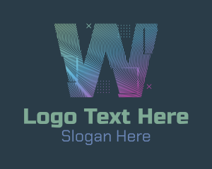 Youtube Channel - Modern Glitch Letter W logo design