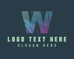 Digital - Modern Glitch Letter W logo design