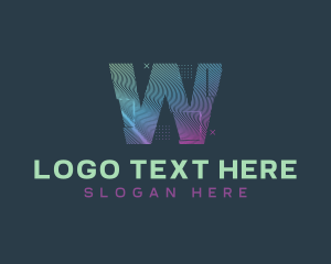 Digital - Modern Glitch Letter W logo design