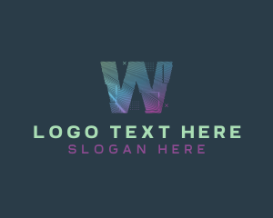 Game - Modern Glitch Letter W logo design