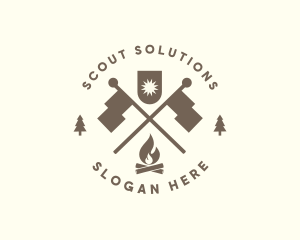 Scout - Banner Campfire Flag logo design