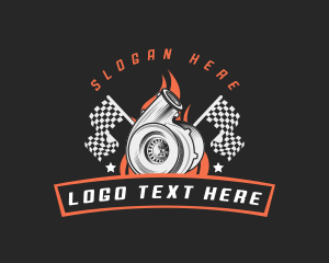 Automobile - Turbo Racing Flag logo design