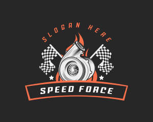 Turbo Racing Flag logo design