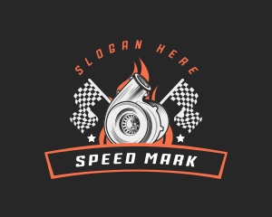 Turbo Racing Flag logo design