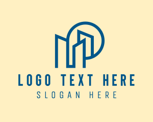 Construction - Simple Blue Real Estate logo design