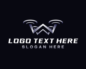 Logistics - Aerial Drone Letter W logo design