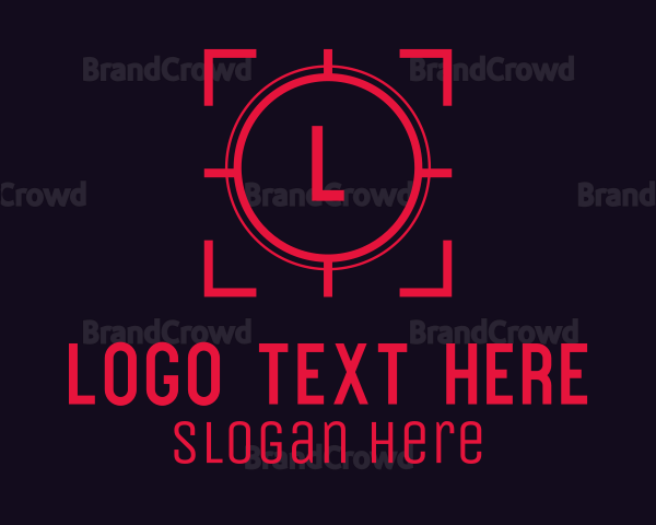 Red Target Crosshair Letter Logo