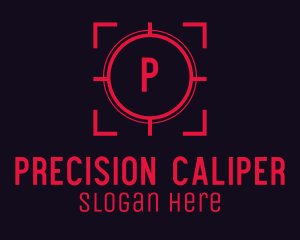 Red Target Crosshair Letter logo design