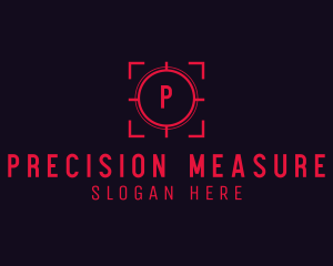 Red Target Crosshair Letter logo design