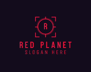 Red Target Crosshair Letter logo design