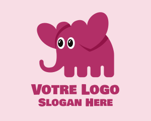 Cute Elephant Hearts  Logo