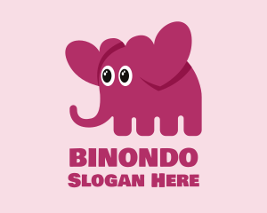 Baby Brand - Cute Elephant Hearts logo design