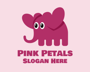 Cute Elephant Hearts  logo design