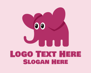 Cute Elephant Hearts  Logo