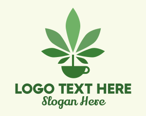 Marijuana - Green Plant Teacup logo design