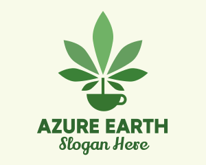 Green Plant Teacup logo design