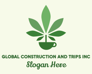 Nature - Green Plant Teacup logo design