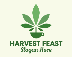 Green Plant Teacup logo design