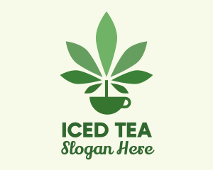 Green Plant Teacup logo design