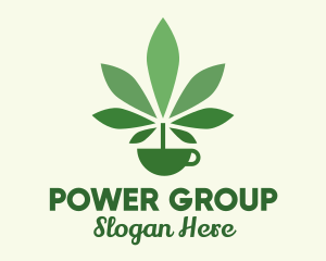 Harvest - Green Plant Teacup logo design