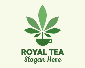 Green Plant Teacup logo design