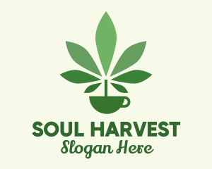 Green Plant Teacup logo design