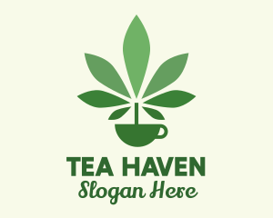 Teacup - Green Plant Teacup logo design