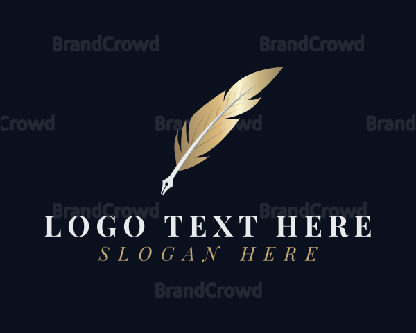Writing Quill Feather Logo