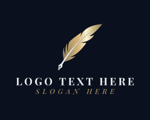 Journal - Writing Quill Feather logo design