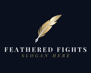 Writing Quill Feather logo design