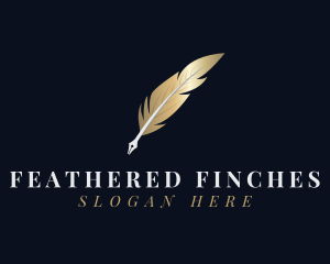 Writing Quill Feather logo design