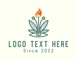 Candle - Spa Meditation Flame logo design