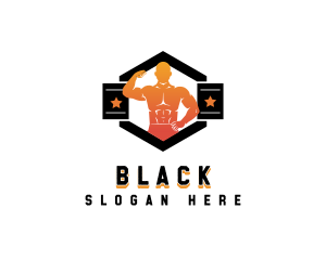 Muscular Athlete Gym Logo