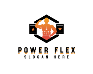 Muscular Athlete Gym logo design