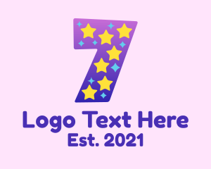 Number - Colorful Starry Seven logo design