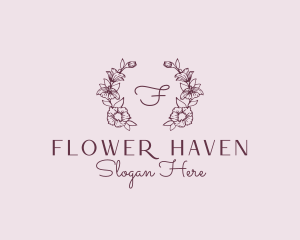 Floral Wreath Feminine Florist logo design