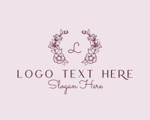 Letter - Floral Wreath Feminine Florist logo design