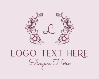 Floral Wreath Letter Logo