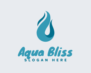 Aqua Wave Droplet logo design