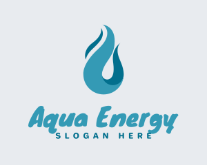 Aqua Wave Droplet logo design