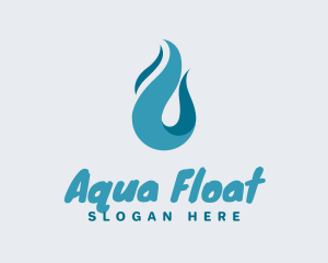 Aqua Wave Droplet logo design