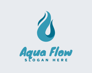 Hydration - Aqua Wave Droplet logo design