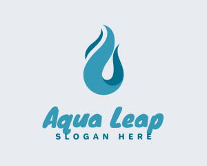 Aqua Wave Droplet logo design