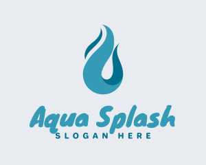 Aqua Wave Droplet logo design