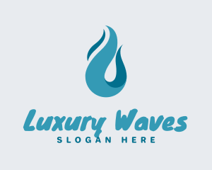 Aqua Wave Droplet logo design