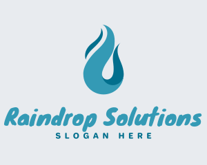 Raindrop - Aqua Wave Droplet logo design